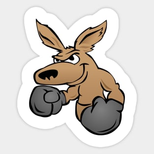 Boxing Kangaroo Cartoon Sticker